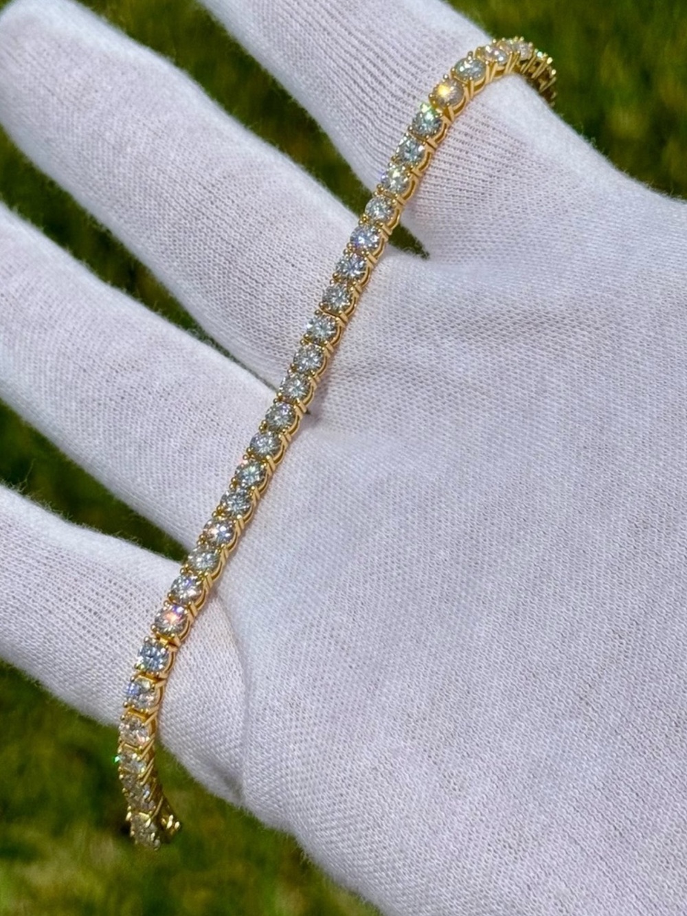 18K Gold Plated, 11.7CTW Moissanite Tennis Bracelet